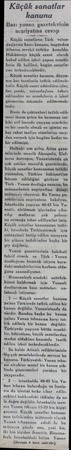  Küçük sanatlar kanunu Bazı yunan gazetelerinin neşriyatına cevap Küçük sanatların Türk - vatandaşlarına hasrı kanunu,...