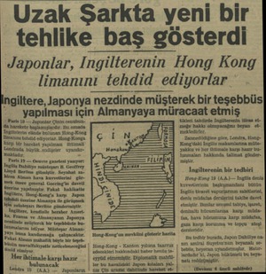  - Uzak Şarkta yeni bir tehlike baş gösterdi Japonlar, Ingilterenin Hong Kong limanını tehdid ediyorlar ingiltere, Japonya...