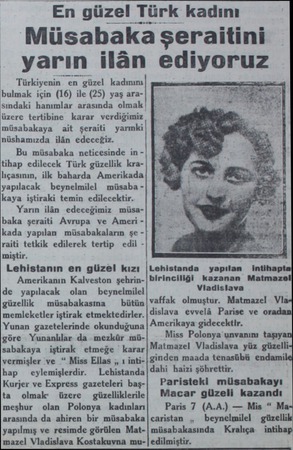  En güzel Türk kadını Müsabaka şeraitini ..x - yarın ilân Türkiyenin en güzel kadınını bulmak için (16) ile (25) yaş...