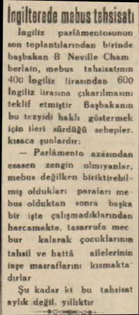  e. B ue LA | İngilterede mabus tehsisatı İagiliz pııllıııuloıııııuıı son toplantılarından birinde başbakan B Neville Cham...