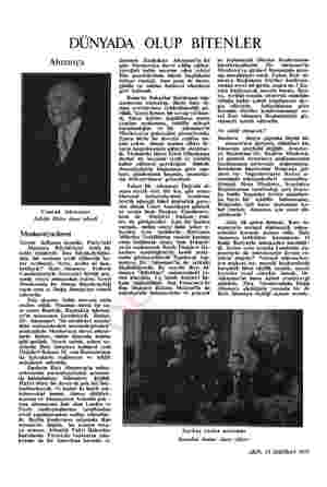  DÜNYADA OLUP BİTENLER Almanya Conrad Adenauer Vaktile Hitler davet ederdi Moskova'ya davet Geçen  haftanın başında,...