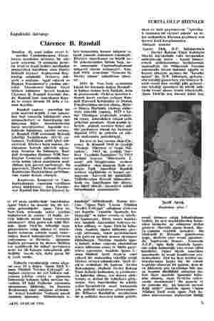  Kapaktaki iktisatçı Clarence B. Randall Bundan Üüç sene kadar evvel A- merika Cumhurbaşkanı Eisen- hower kendisine iktisatçı