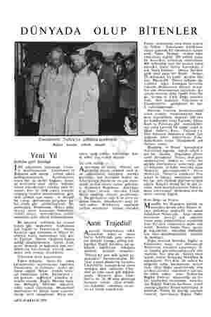  DÜNYADA OLUP BİTENLER Eisenhower Nehru'ya çiftliğini gezdiriyor Bağıra  basılan Yeni Yıl Sulhün geri dönüşü 1956 tebessümle