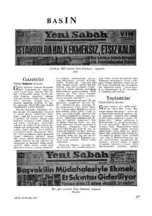  BASİN 10 Ocak 1957 tarihli Yeni Sabahın Zehir Gazeteler Yürek hoplatan manşet Geçen haftanın sonunda Perşembe günü, İstan ne