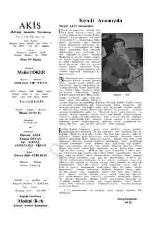  LA Haftalık Aktualite Mecmuası Yıl 4 Cilt XII Sayı 201 Yazı İşleri: Rüzgarlı Sokak Ovenan Kat 3 Daire 1 Tel: 18992 P.K. 582 -