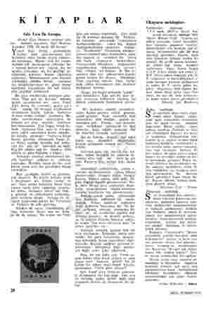  KİTAPLAR Göz Ucu İle Avrupa (Yusuf Ziya Ortacın seyahat not- ları, - Akbaba yayınları, Yeni Matbaa, İstanbul 1958, 80 sayfa