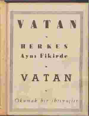    v z T D L V " LT FT Ş H E R K E S Aynı Fikirde VATAN — Okumak bir i/atiyaçıırğş_' | ç| ) N — -— —a —  ...