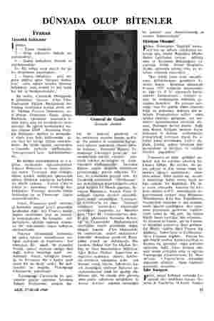  DÜNYADA Fransa İnsanlık hakkında İ şkence: 1 — Temiz olmalıdır. 2 — Genç şahısların önünde ya- pılmamalıdır, 3 — Sadist...