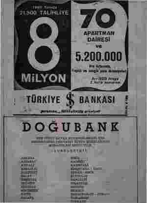  m 1960 Yılında 21.500 TALİHLİYE APARTMAN AB 0. 200. 000 tira tutarında, Çeşitli ve zengin parâ 'kramiyeleri her 200 liraya 1