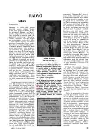  RADYO Ankara Programlar Takvimler 15 Ocak 1962 tarihini gösterdiği ozaman Ankara Radyo- su bir "yeni program devresi"ne da-