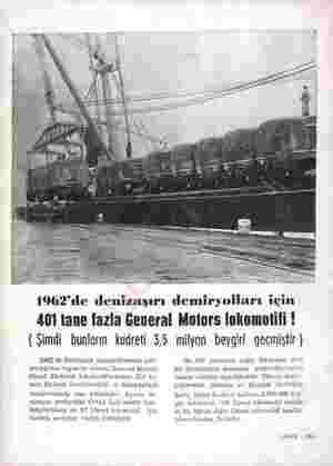  1962'de denizaşırı demiryolları için 401 tane fazla General Motors lokomotifi ! ( Şimdi bunların kudreti 3,5 milyon beygiri