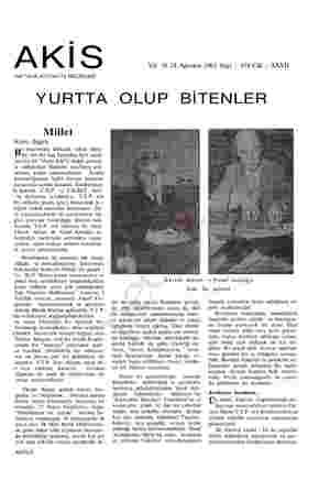  AKİS HAFTALIK AKTÜALİTE MECMUASI Yıl: 10 24 Ağustos 1963 Sayı : 478Cilt : XXVII YURTTA OLUP BİTENLER Millet Krize doğru B'