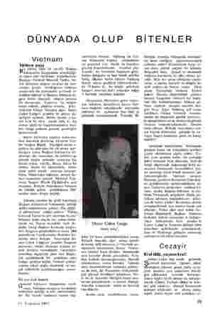  DÜNYADA OLUP BİTENLER Vietnam Yürüyen paşa Bİ yıldan fazla bir süredir Başkan Johnson'ın Saygondaki temsilciliği- ni yapan
