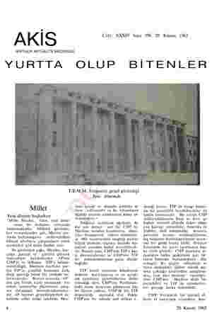  AKİS HAFTALIK AKTÜALİTE MECMUASI Cilt: XXXIV Sayı 596 20 Kasım 1965 YURTTA OLUP BİTENLER T.B.M.M. binasının genel görünüşü