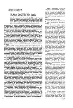  AMERİKALI, GÖZÜYLE TRUMAN DOKTRİNİ'NİN SONU Amerikan gazetesi New York Post'un 8 Kasım 1967 günlü sayısında yayımlanmış olan