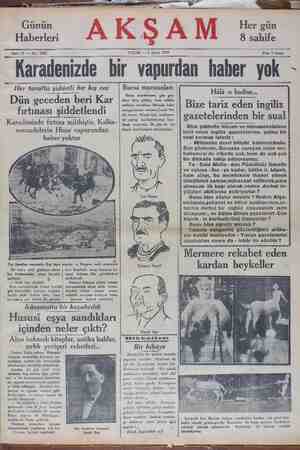 Akşam Gazetesi 3 Şubat 1929 kapağı