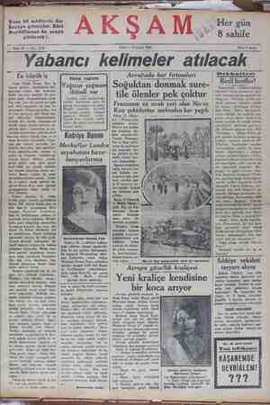 Akşam Gazetesi 19 Şubat 1929 kapağı