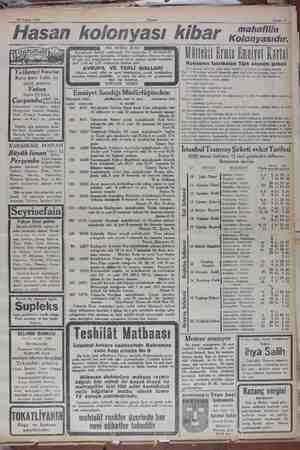    20 Subat 1929 Alşam Hasan kolonyası kibar mahafilin — Kolonyasıdır. H Yelkenci Vapurları Kara deniz Lüks ve sürat postası