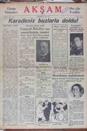 Akşam Gazetesi 7 Mart 1929 kapağı