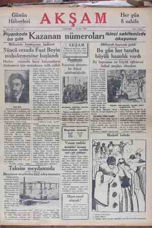 Akşam Gazetesi 13 Mart 1929 kapağı