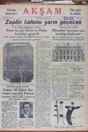 Akşam Gazetesi 27 Mart 1929 kapağı