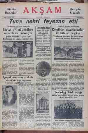 Akşam Gazetesi 1 Nisan 1929 kapağı