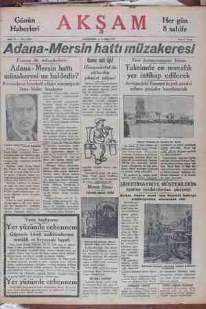 Akşam Gazetesi 3 Nisan 1929 kapağı