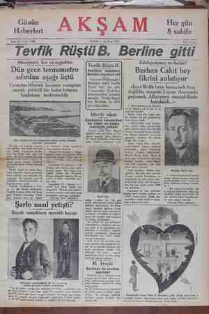 Akşam Gazetesi 21 Nisan 1929 kapağı