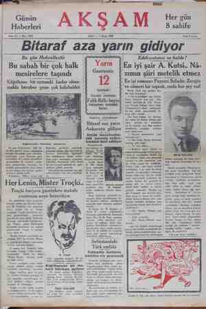 Akşam Gazetesi 7 Mayıs 1929 kapağı