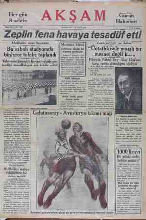 Akşam Gazetesi 18 Mayıs 1929 kapağı