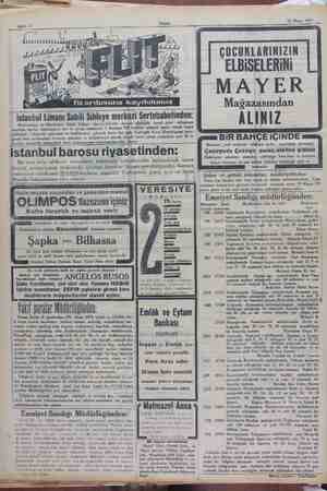    18 Mayıs 1929 ÇOCUKLARINIZIN ELBiSELERİNi MAYER Mağazasından istanbul Limanı Sahili Sıhhıye merkezi Sertebabetinden:...