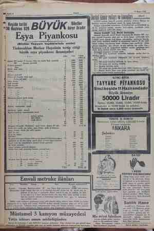    Biletler * Keşide tarihi | rer liradır “x30 Haziran 929 BÜYÜK, Eşya Piyankosu (Biletler. Tayyare bayiliklerinde satılır)