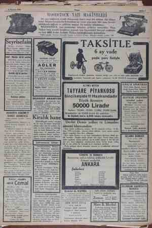     4 Haziran 1929 Akşam Vekili — WOODSTOOK YAZI MAKİNELERİ Bir yazı makinesi almak ihtiyacında iseniz ucuz bir makine alıp