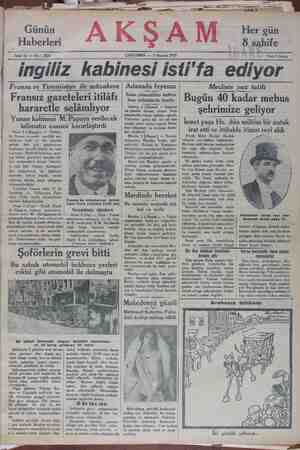 Akşam Gazetesi 5 Haziran 1929 kapağı