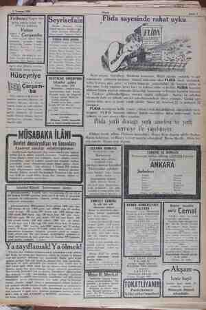    GN 3 Temmuz 1929 Sahife 7 — Yelkenci Vapur ları KARA DENİZ LÜKS VE SÜR'AT POSTASI Vatan “Bamz Çarşamba Günü akşamı sirkeci