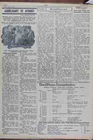     Sahife 6 Akşam 8 Temmuz 1929 Tetrika numarası: 54 ABDÜLHAMİT VE AFRODİT Yazan: İskender Fahreddin “Fehim paşa, kollarının