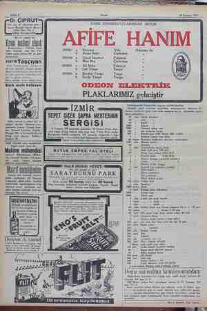    Sal B e. Witek 20 Temmuz 1929 Cilt, saç ve zühreviye müte- hassısı Beyoğlu Asmalı Mescit Atlas Han, No. 2 Telfon: Beyoğlu