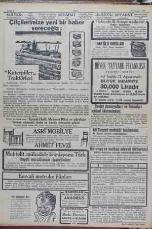    — Sthife B Akşam 29 Temmüz 1929 İstanbulda Borsa n B müracaat ediniz. «BULEKS» — Vvapur — ön'tehat n eğlencei SEYAHAT ...