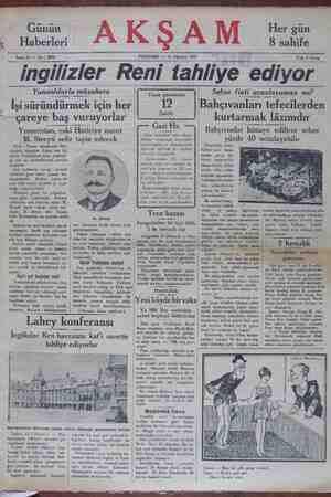 Akşam Gazetesi 15 Ağustos 1929 kapağı