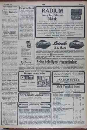    15 Ağustos 1929 İngiliz Hüseyin Rüstem Vapır'arı Mersin - İzmir postası mh Rüstemiye Vapuru 15 Ağustos Perşembe Günü saat