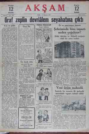 Akşam Gazetesi 16 Ağustos 1929 kapağı