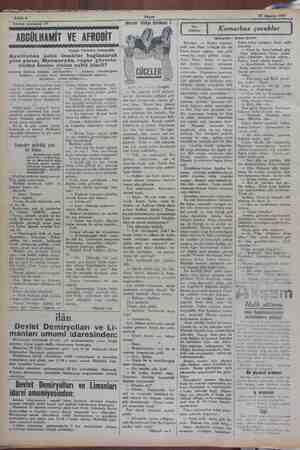    Sahife 6 Akşam 22 Ağustos 1929 Tetika numarası 97 TARS | TEZALSRELERRAMÜR AT CENNARRR ABDÜLHAMİT VE AFRODİT Yazan: İskender