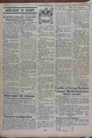  Sahife 6 Akşam 26 Ağustos 1929 Tetrika numarası: 101 LAŞA TEŞŞEKTCERGELETRETDEİRĞ ABDÜLHAMİT VE AFRODİT “Bu gaddar adam,...