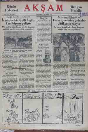 Akşam Gazetesi 28 Ağustos 1929 kapağı