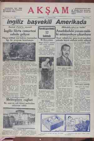 Akşam Gazetesi 5 Ekim 1929 kapağı