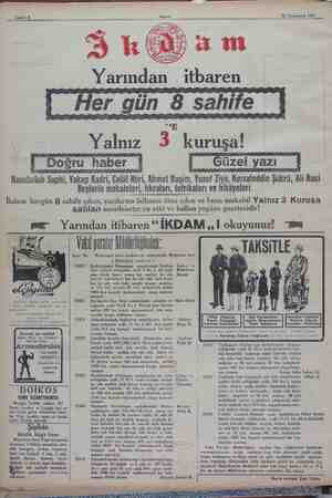    — Sahife B Doğru SA Yalnız 3 kuruşa! 26 Teşrinievel 1929 Hamduih Suphi,Yakup Kadri, Celâl Hri, Ahmet Haşim, Yusuf Ziya,...