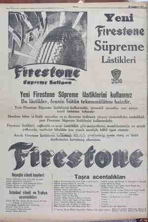    irestene '? üpreme Lâstikleri — ytrestone Süpreme Balleam — Yeni Firestone Süpreme lâstiklerini kullanınız Bu lâstikler,