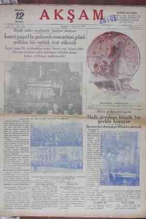 Akşam Gazetesi 3 Kasım 1929 kapağı