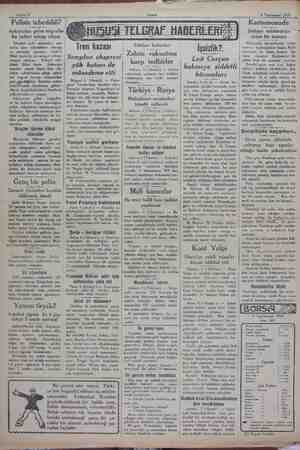    Sahife 2 6 Teşrinisani 1929 Poliste tebeddül? Ankaradan gelen telgraflar bu haberi tekzip ediyor İstanbul polis memurları