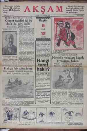 Akşam Gazetesi 8 Kasım 1929 kapağı